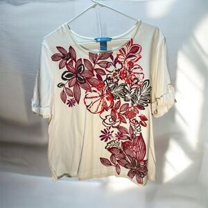 Koret Floral Placement Print Tee